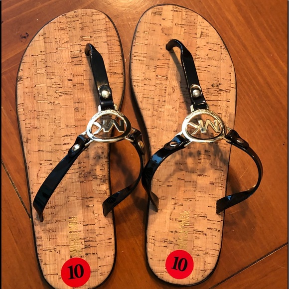 women's mk flip flops